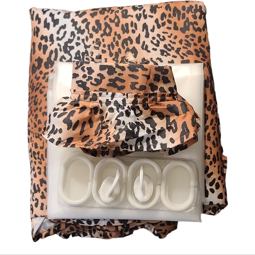 NEW Leopard Shower Curtain Set